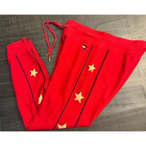 Tommy Hilfiger Sport Red Joggers Stars - Sz S